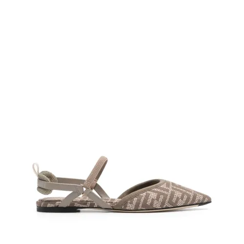 Fendi , Barefoot Fabric Slip-On Sole Sneaker ,Beige female, Sizes: