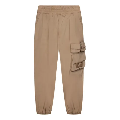 Fendi , Beige Cargo Trousers for Boys ,Beige male, Sizes:
