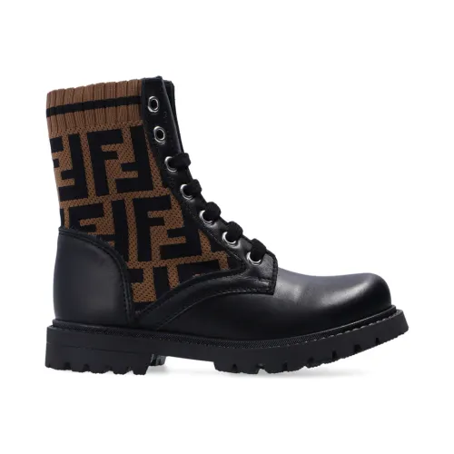 Fendi , Biker Leather Boots ,Black female, Sizes: