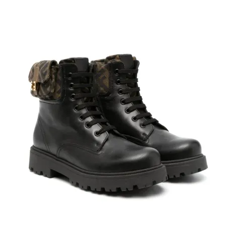 Fendi , Black Ankle Boots for Girls ,Black female, Sizes: