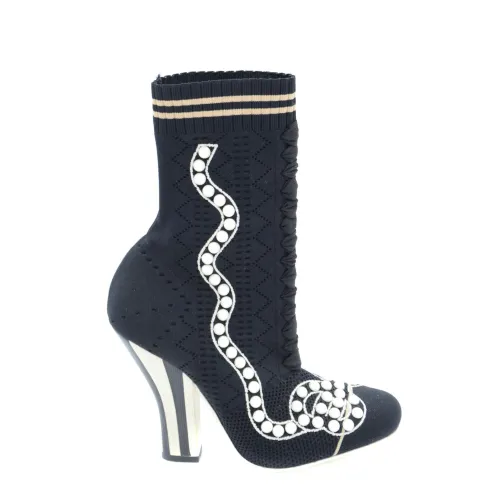 Fendi , Black Heeled Boots - Style 8T6514A15Pf1120 ,Black female, Sizes: