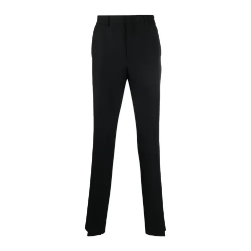 Fendi , Black Pleated Tailored Trousers ,Black female, Sizes: