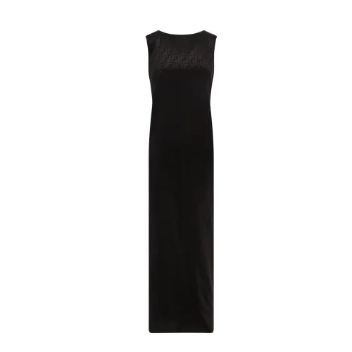 Fendi , Black Silk Dress with Back Detail ,Black female, Sizes: