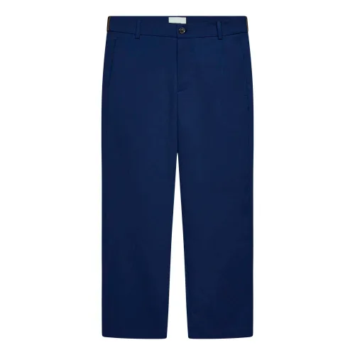 Fendi , Blue Kids Trousers with FF Logo ,Blue male, Sizes: