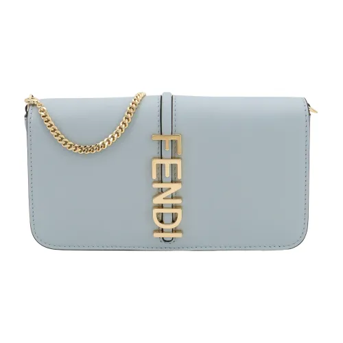 Fendi , Blue Leather Wallet with Flap and Snap Button ,Blue female, Sizes: ONE SIZE