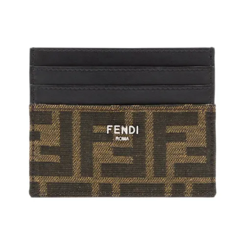 Fendi , Brown Wallet with FF Fabric Details ,Brown male, Sizes: ONE SIZE