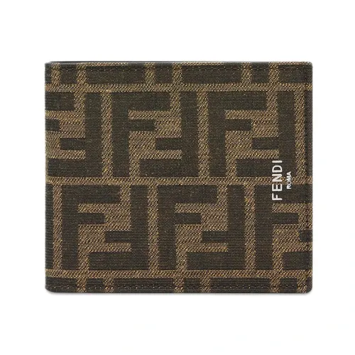Fendi , Brown Wallet with FF Fabric Details ,Brown male, Sizes: ONE SIZE