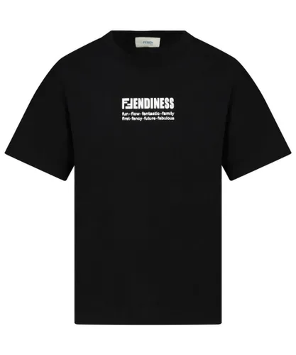 Fendi Childrens Unisex Kids Logo T-shirt Black