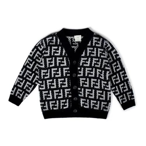 Fendi , Contrasting FF Sweater ,Black male, Sizes:
