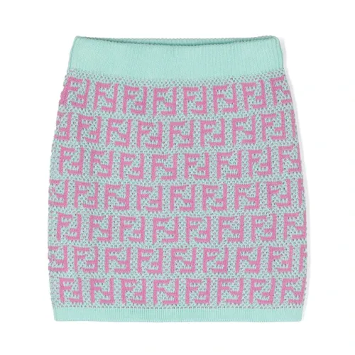 Fendi , Crochet Knit Skirt with FF Motif ,Multicolor female, Sizes: