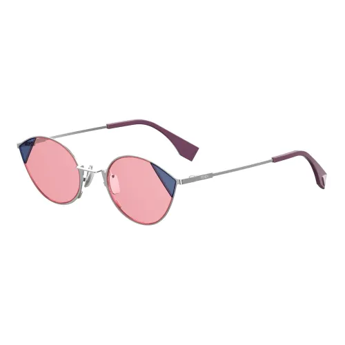 Fendi , Cut Eye Sunglasses Silver Pink/Pink ,Pink female, Sizes: