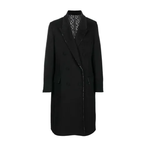 Fendi , Double-Breasted Sleeve Coat ,Black male, Sizes: