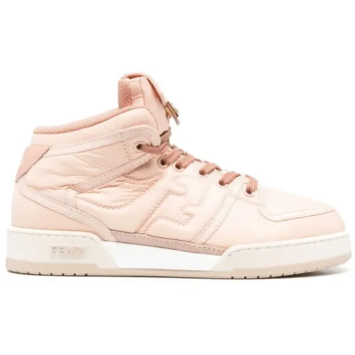 Fendi , Embossed High-Top Sneakers ,Pink female, Sizes: