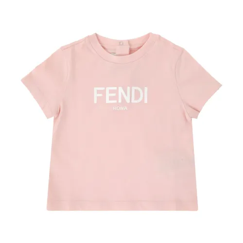 Fendi , Fashionista Jersey T-Shirt ,Pink unisex, Sizes: