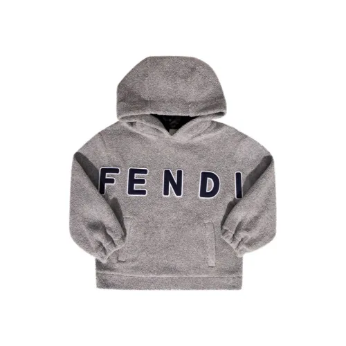 Fendi , Fendi Fleece Hoodie ,Gray male, Sizes: