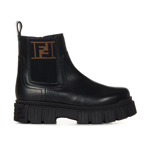 Fendi , Fendi Kids Boots Black ,Black unisex, Sizes: