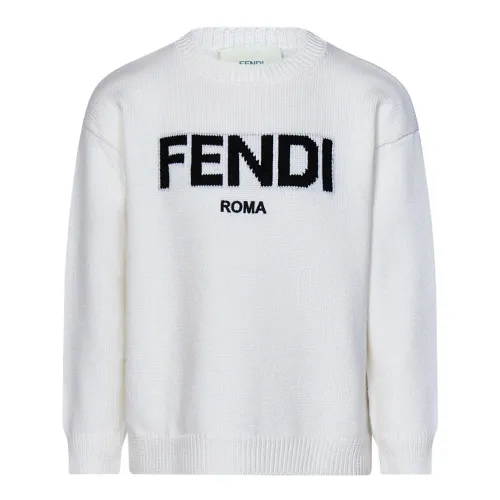 Fendi , Fendi Kids Sweaters White ,White female, Sizes: