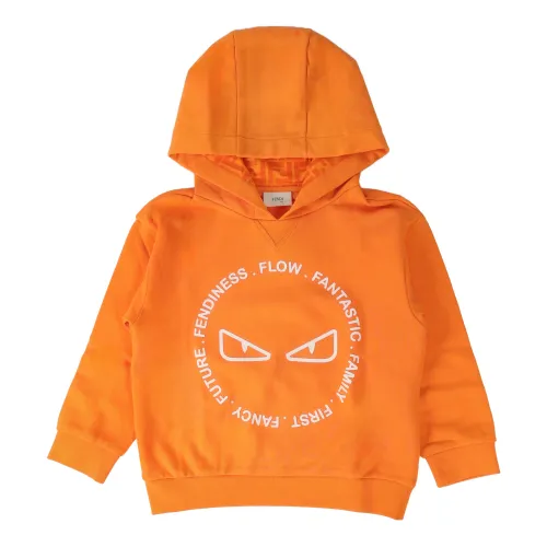 Fendi , Fendi Kids Sweatshirt ,Orange male, Sizes: