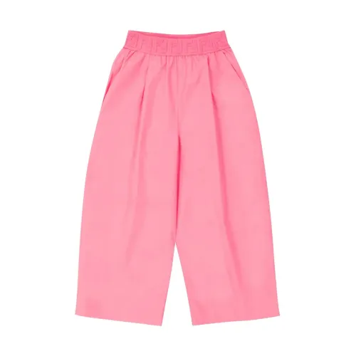 Fendi , Fendi Logo Trousers ,Pink female, Sizes: