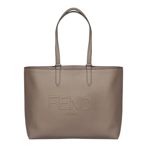 Fendi , Fendi Roma Leather Shopping BAG ,Beige male, Sizes: ONE SIZE