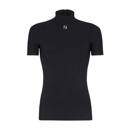 Fendi , Fendi T-shirts and Polos Black ,Black male, Sizes: