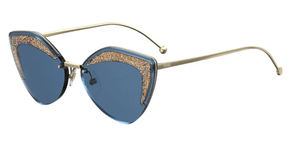 Fendi FF 0355/S ZI9/KU Women's Sunglasses Gold Size 66