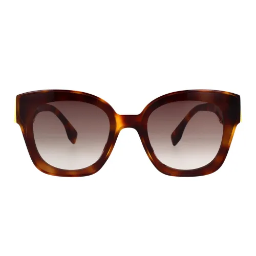 Fendi , Glamorous Sunglasses with Havana Frame and Gradient Lenses ,Brown male, Sizes: