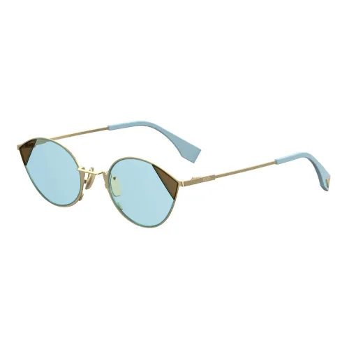 Fendi , Gold Azure Sunglasses CUT EYE ,Yellow female, Sizes: