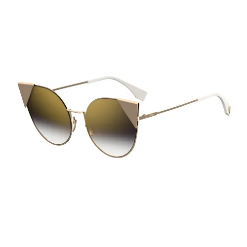 Fendi , Gold Sunglasses with Grey Shaded Lenses ,Yellow female, Sizes: