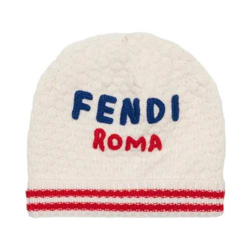 Fendi , Junior Knitted Hat ,White female, Sizes: