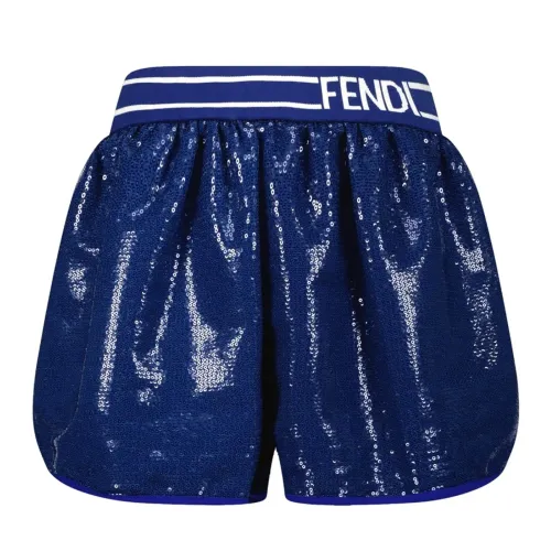 Fendi , Kids Blue Shorts Regular Fit ,Blue female, Sizes: