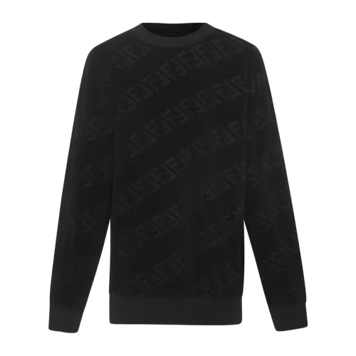 Fendi , Kids FF Sweatshirt ,Black male, Sizes: