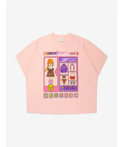 Fendi Kids Girls Cotton Jersey T-Shirt - Pink