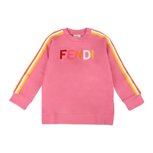 Fendi , Kids Pullover Sweatshirt ,Pink female, Sizes: