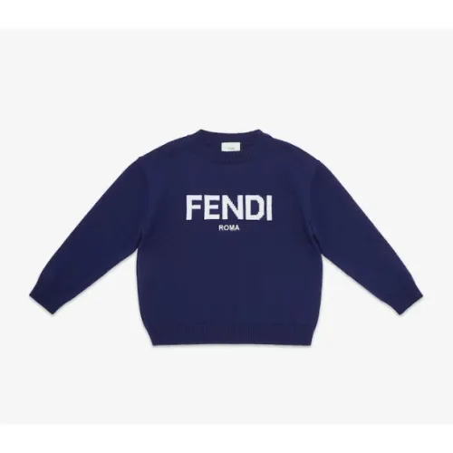 Fendi , Kids Sweaters ,Blue female, Sizes:
