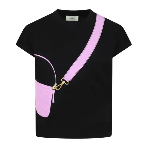 Fendi , Kids T-Shirts Collection ,Black female, Sizes: