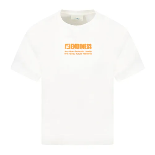 Fendi , Kids T-Shirts ,White male, Sizes: