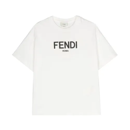 Fendi , Kids White T-shirts and Polos ,White male, Sizes: