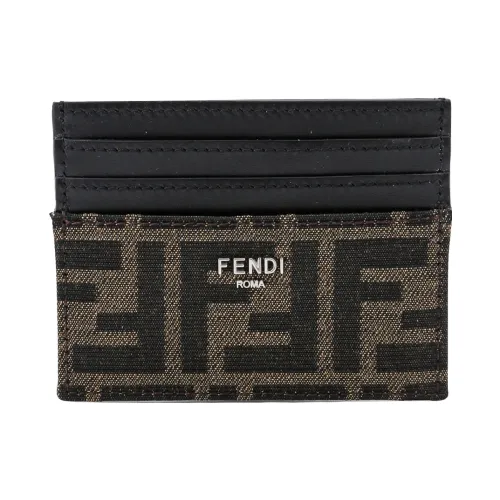 Fendi , Leather Card Holder with Seven Compartments ,Brown male, Sizes: ONE SIZE