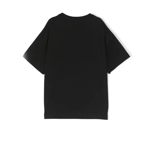 Fendi , Logo-print Cotton T-shirt Black ,Black male, Sizes: