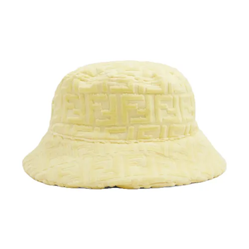Fendi , Logo Terry Bucket Hat ,Yellow female, Sizes: