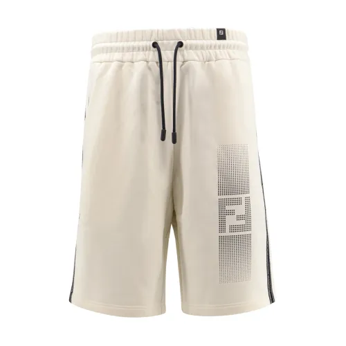 Fendi , Men's Clothing Shorts White Ss24 ,Beige male, Sizes: