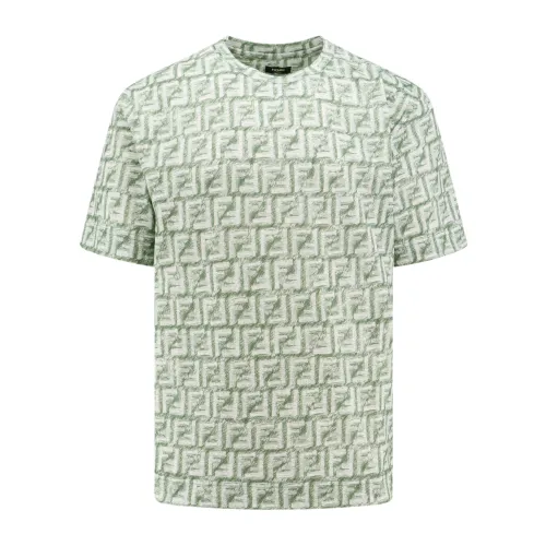 Fendi , Men's Clothing T-Shirts & Polos Green Ss24 ,Green male, Sizes:
