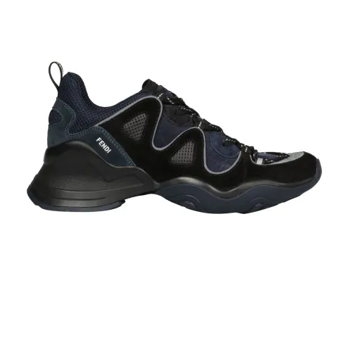Fendi , Men's Shoes Sneakers Black Aw23 ,Black male, Sizes: