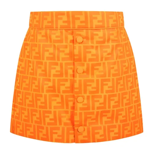 Fendi , Monogram Skirt - Orange ,Orange female, Sizes: