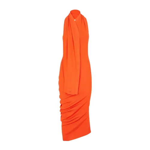 Fendi , Open Back Fitted Dress ,Orange female, Sizes: