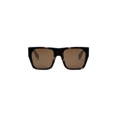 Fendi , Oversized Geometric Sunglasses ,Brown female, Sizes:
