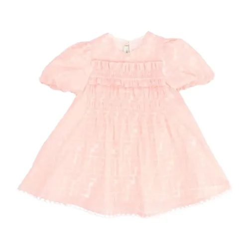 Fendi , Pink Logo Print Dress ,Pink female, Sizes: