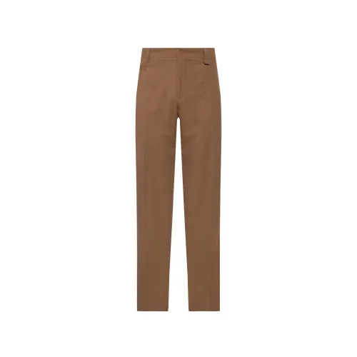 Fendi , Pleat-front Trousers ,Brown male, Sizes: