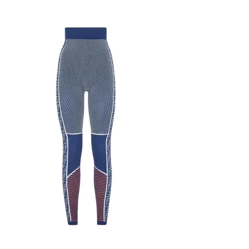 Fendi , Slim Fit Ski Leggings for Cold Weather ,Blue female, Sizes: